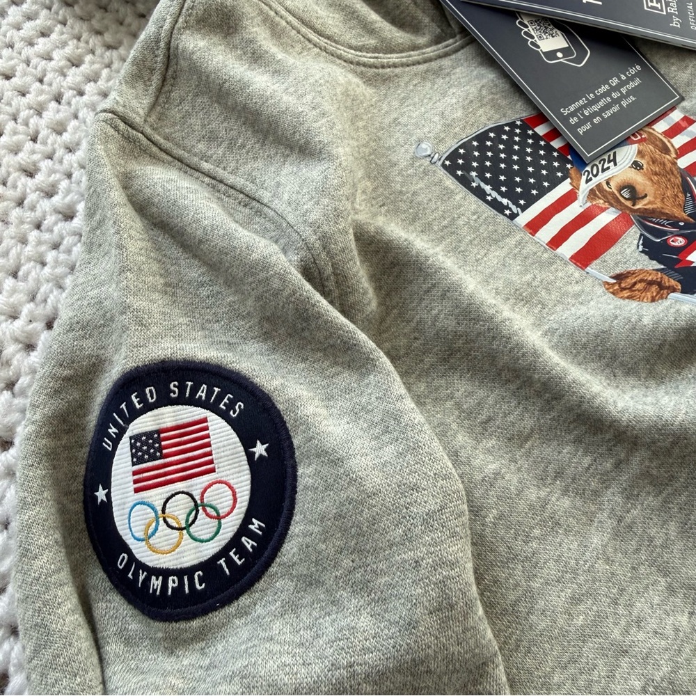 Polo Ralph Lauren Team USA Kids Bear Hoodie - Picture 6 of 8